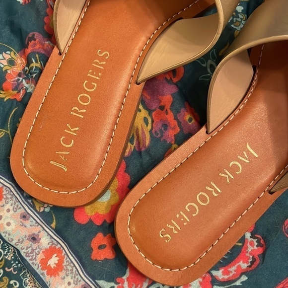 Brand New Jack Rogers Genuine Leather Slotted X-Band Slide Sandals Sloane - Picture 8 of 16